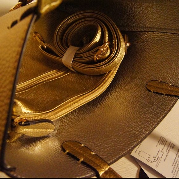 Imoshion Large Reversibile Genuine Faux Leather Bag-In-A-Bag Tote - Picture 9 of 12